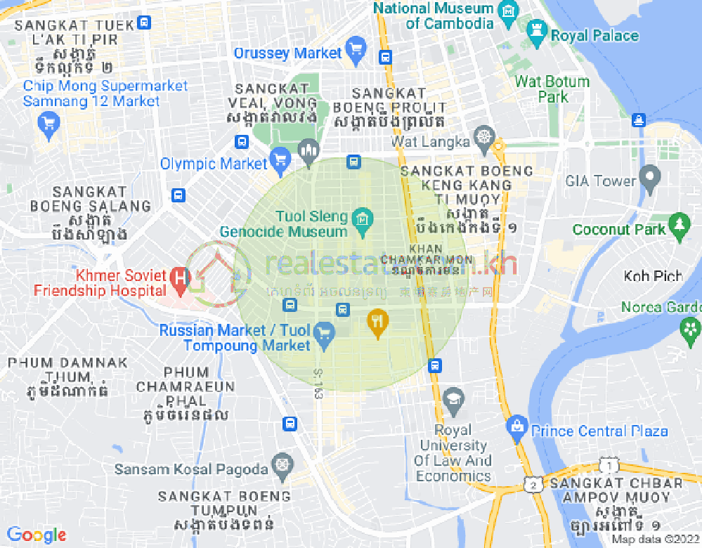 Mapa: BKK 3, Boeng Keng Kang, Phnom Penh