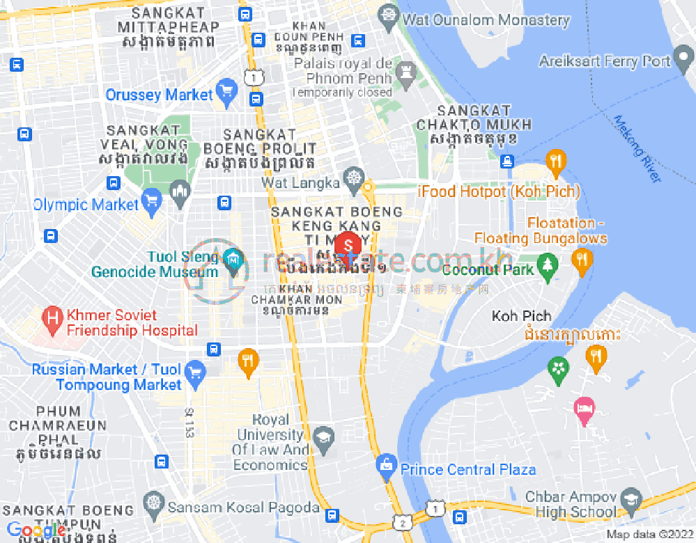 Mapa: Boeung Prolit, 7 Makara, Phnom Penh