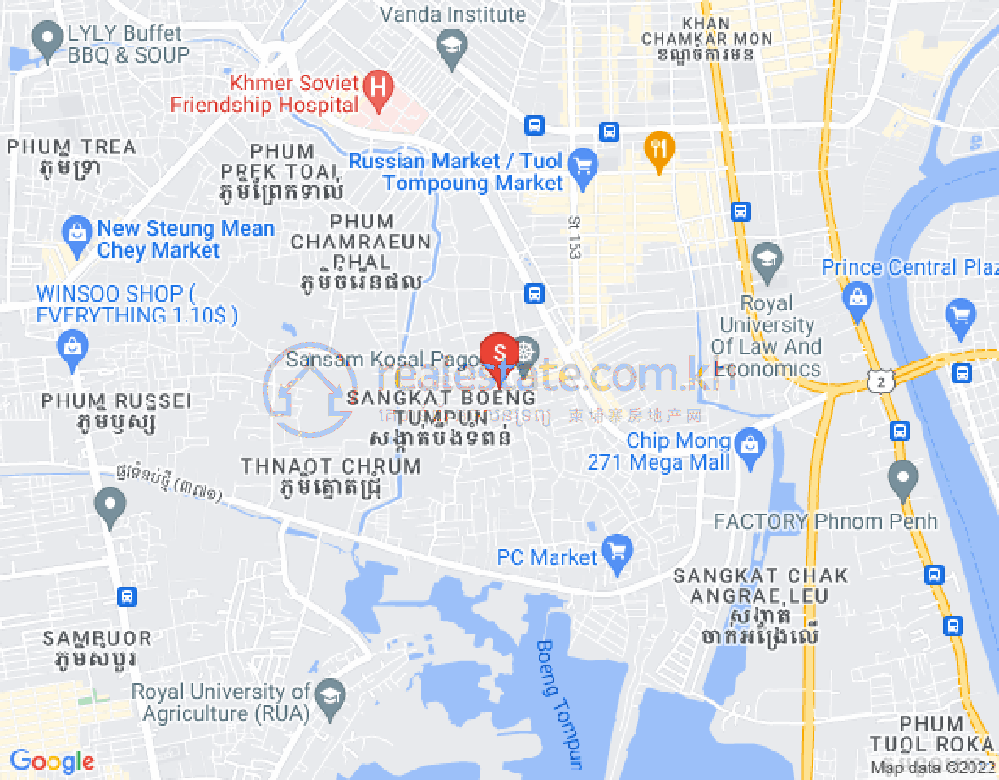 Stueng Mean chey区, 棉芷区, 金边地图