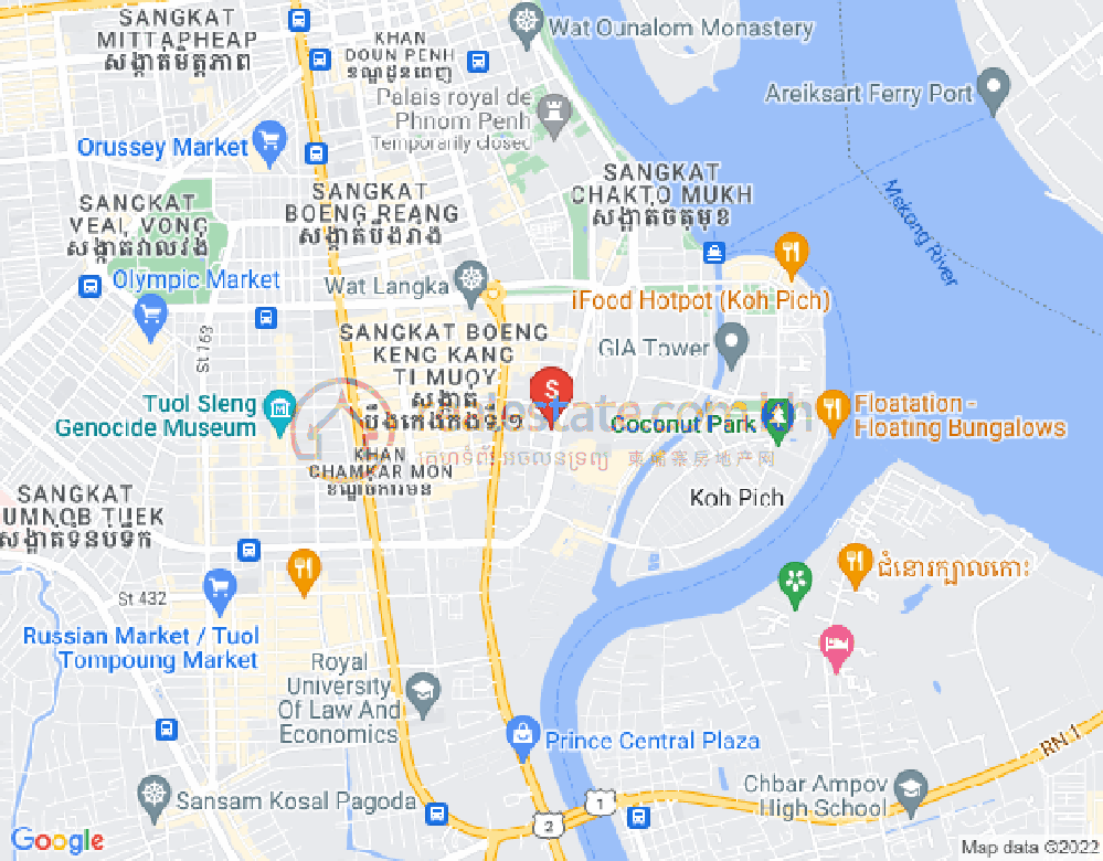 แผนที่ โตนเลบาสัก, จัมการมอน, พนมเปญ