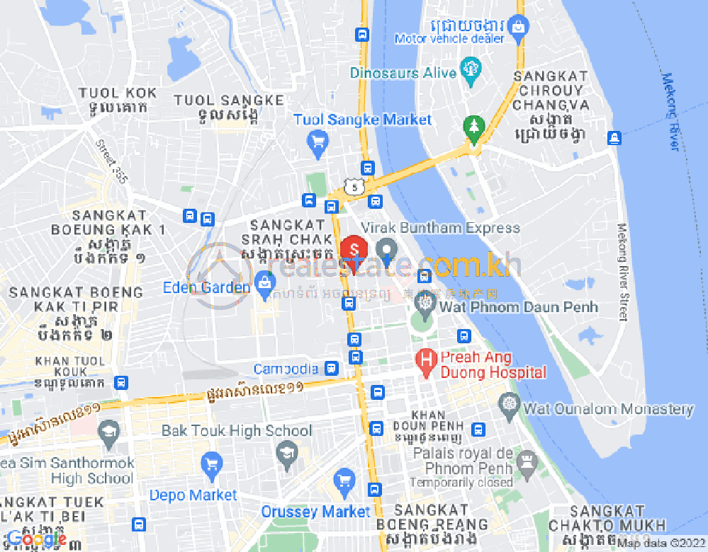แผนที่ วัดพนม, ดวนป็ญ, พนมเปญ