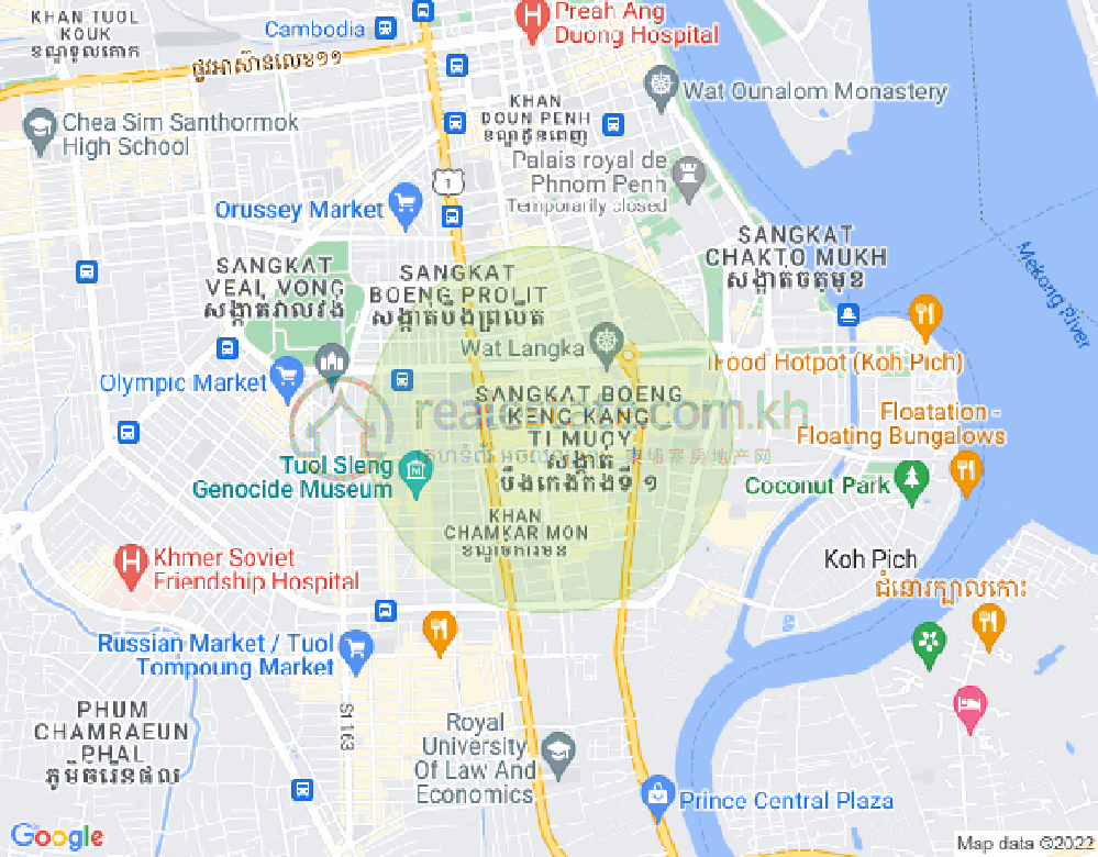 Map of BKK 1, Boeng Keng Kang, Phnom Penh
