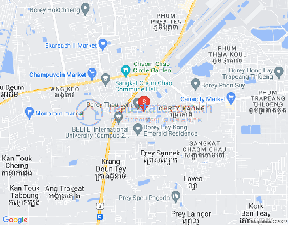 Carte de Chaom Chau, Por Sen Chey, Phnom Penh