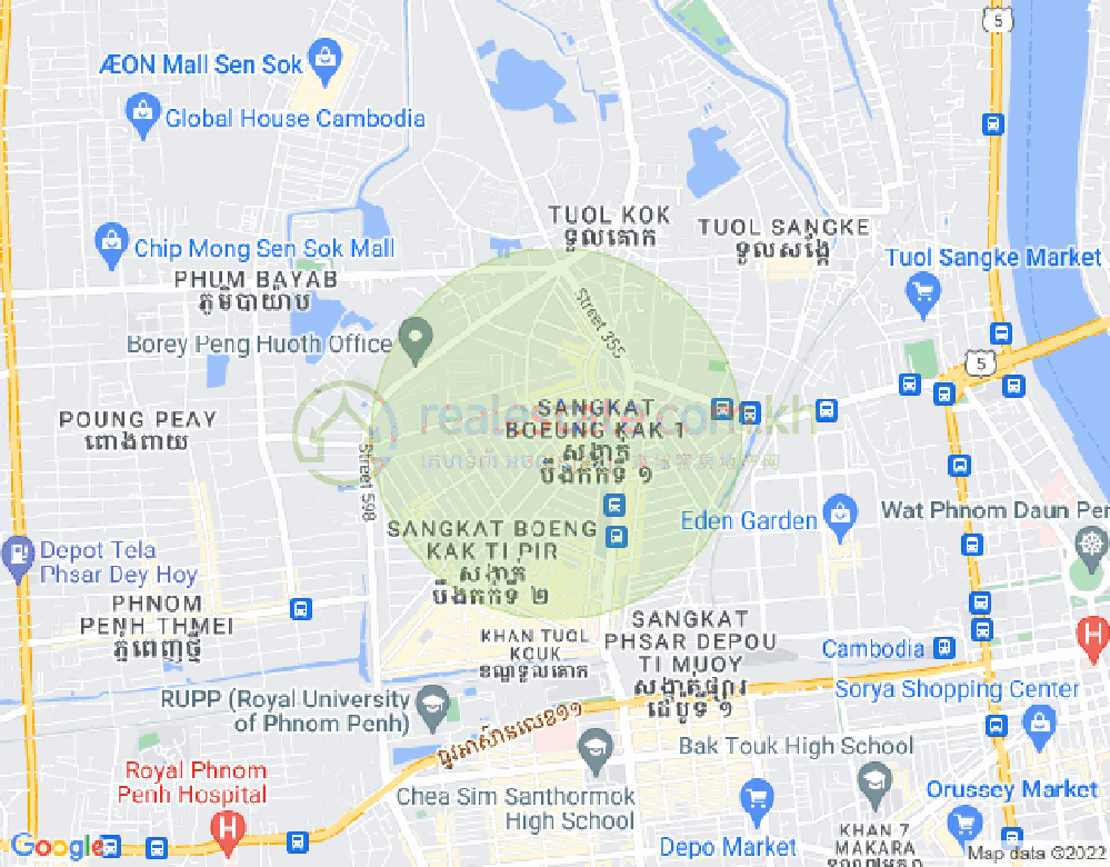 Map of 317, Boeung Kak 1, Toul Kork, Phnom Penh
