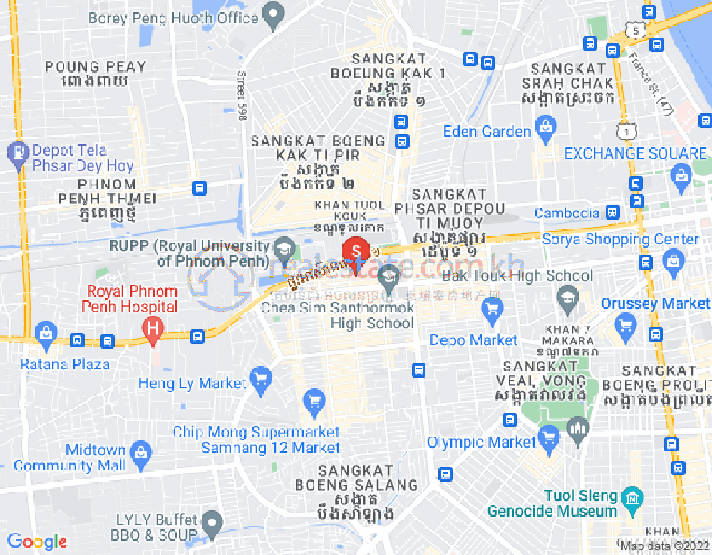 Mapa: Phsar Depou II, Toul Kork, Phnom Penh