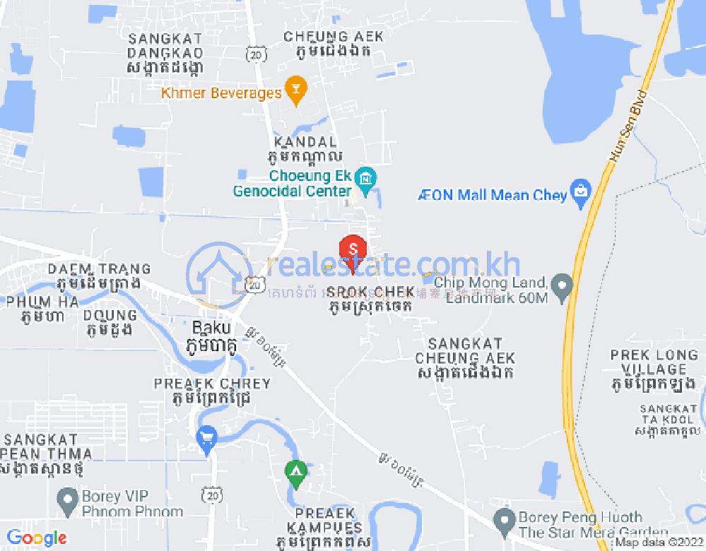Preaek Kampues村, 丹考, 金边地图