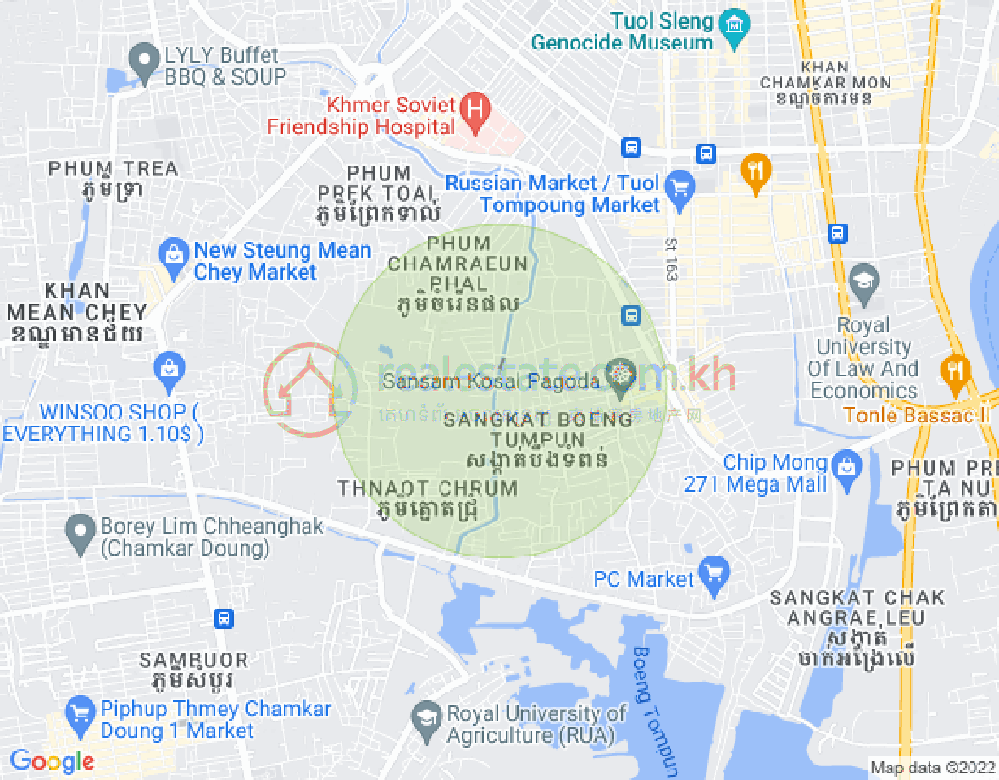 21 បេតុង, Boeung Tumpun分区, 棉芷区, 金边地图