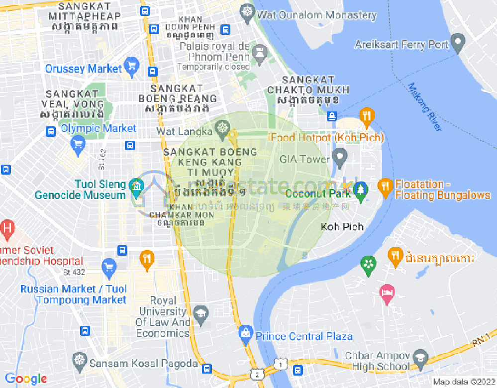 百色河分区, 占卡蒙, 金边地图