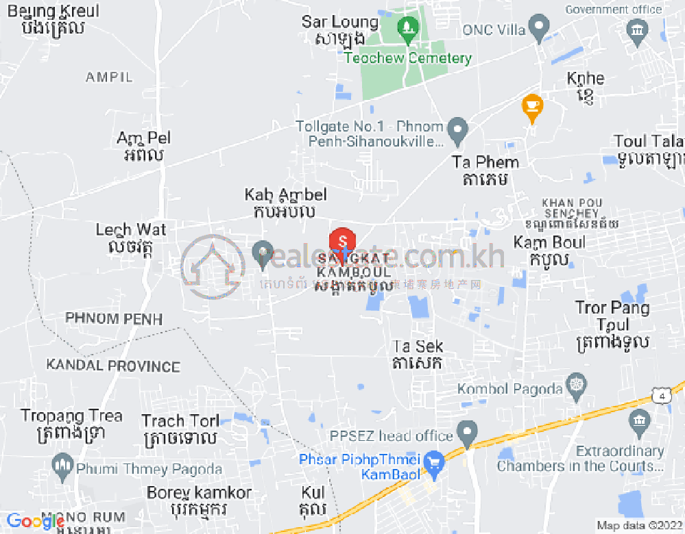 Carte de Kamboul, Phnom Penh