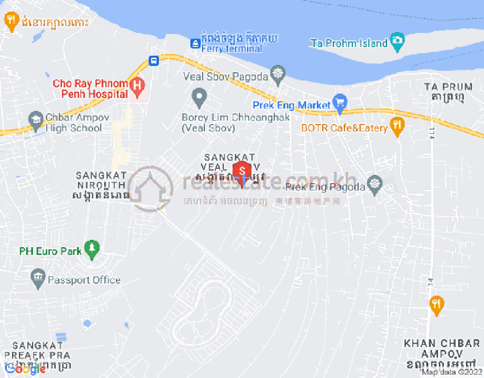 Map of Veal Sbov, Chbar Ampov, Phnom Penh