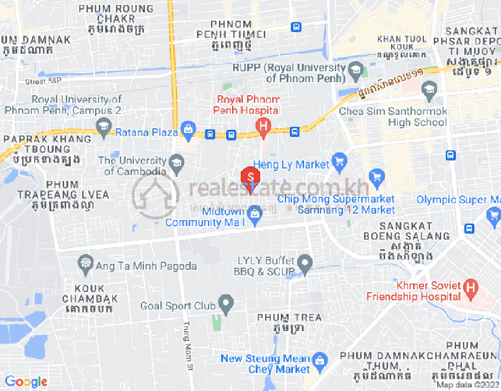 Tuek Thla屯, 森速区, 金边地图