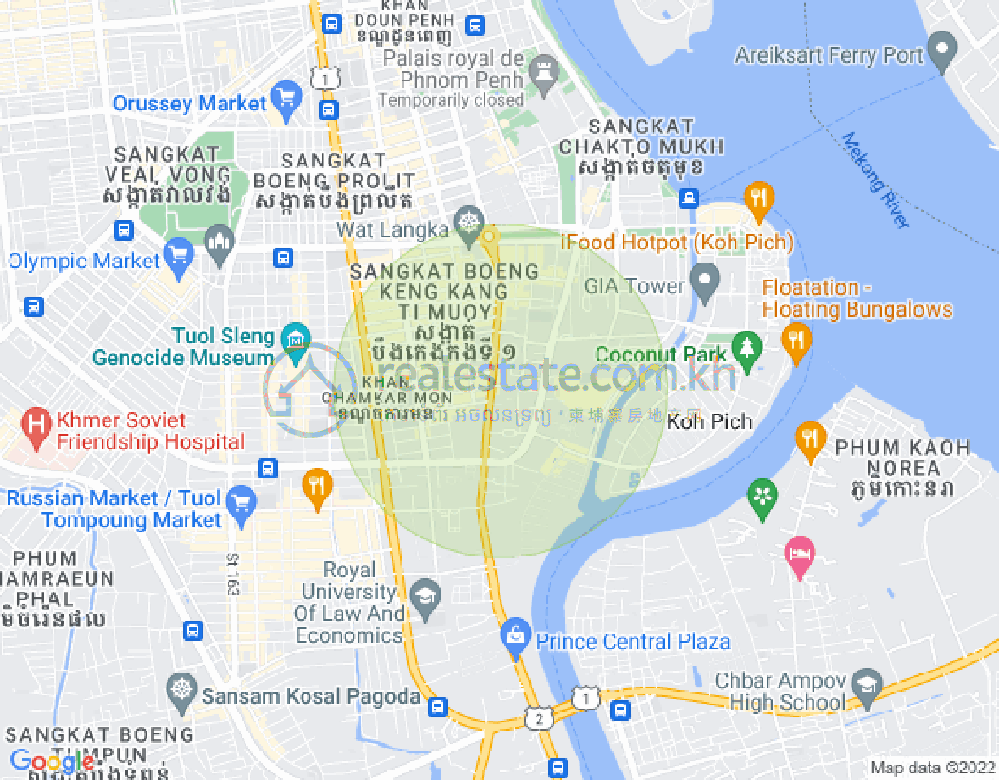 Mapa: BKK 2, Boeng Keng Kang, Phnom Penh