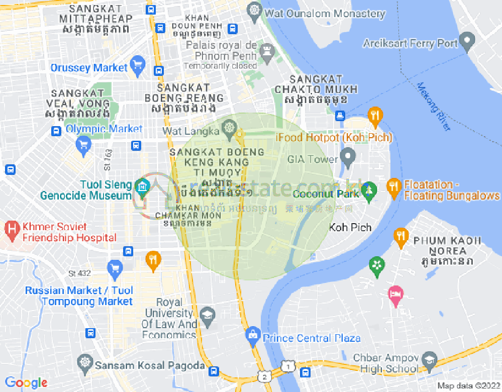 Map of BKK 1, Boeng Keng Kang, Phnom Penh
