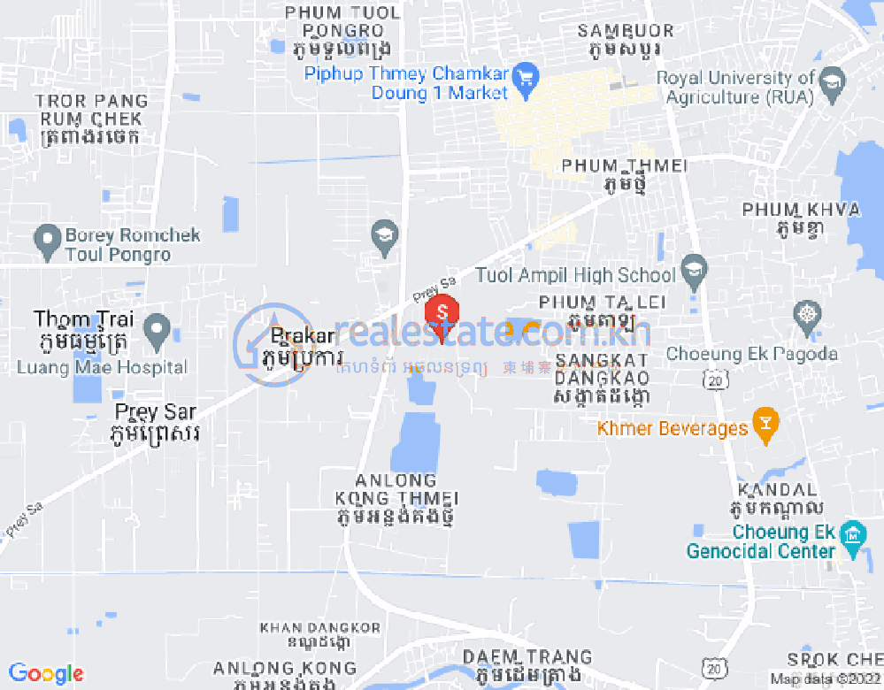 Mapa: Prey Sa, Dangkao, Phnom Penh