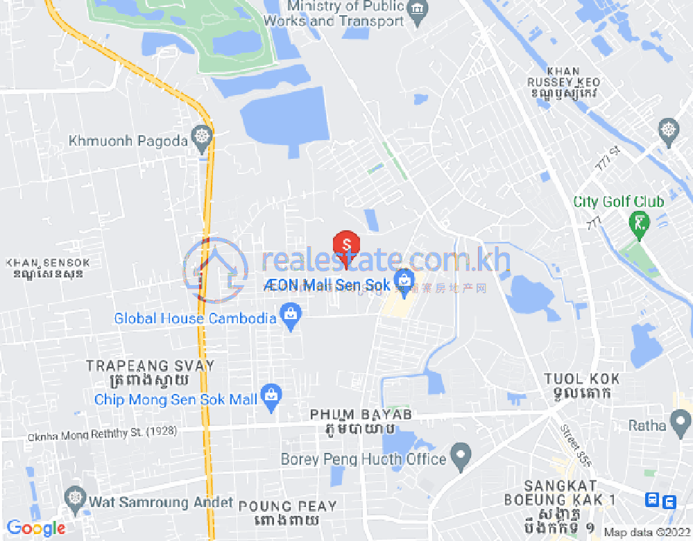 Map of Phnom Penh Thmey, Sen Sok, Phnom Penh