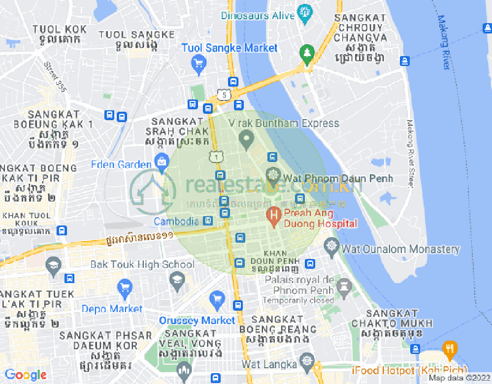 Map of Chakto Mukh, Daun Penh, Phnom Penh