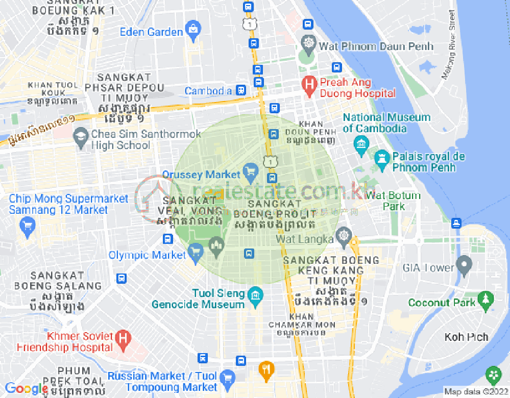 Mapa: Boeung Prolit, 7 Makara, Phnom Penh