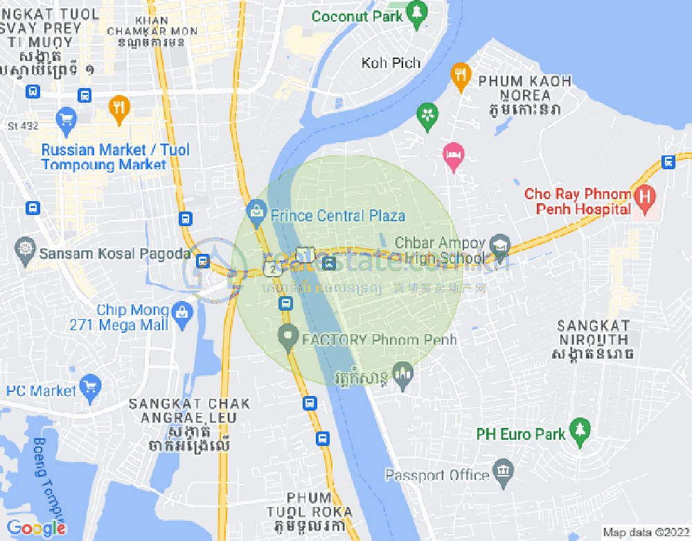 แผนที่ Chbar Ampov I, จบาร์อำเปา, พนมเปญ