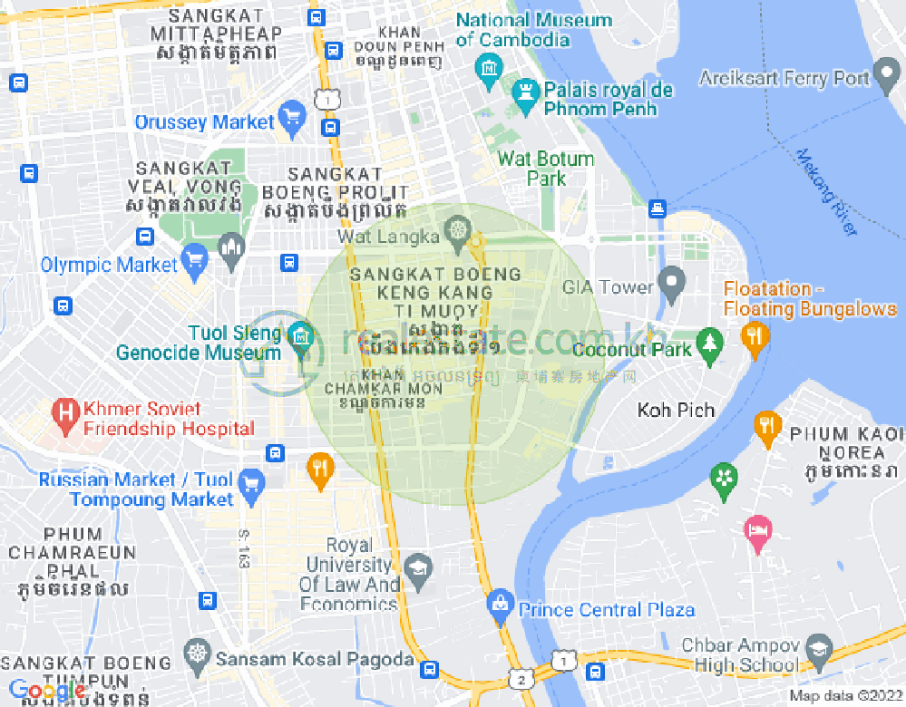 Map of BKK 1, Boeng Keng Kang, Phnom Penh