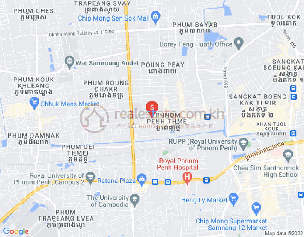 Mapa: Phnom Penh Thmey, Sen Sok, Phnom Penh