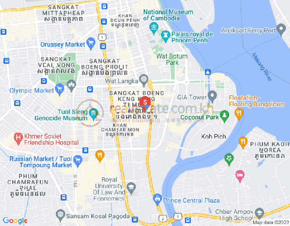 万景岗1分区（BKK1), 波哥堪, 金边地图