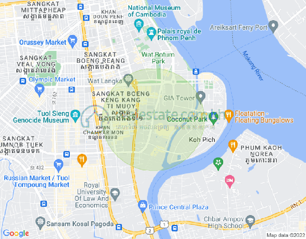 百色河分区, 占卡蒙, 金边地图