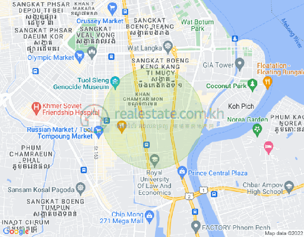 Mapa: BKK 1, Boeng Keng Kang, Phnom Penh