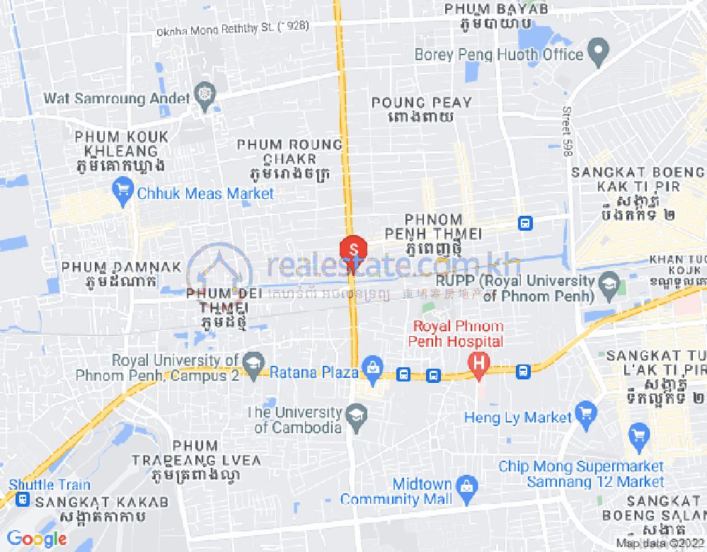 Mapa: Tuek Thla, Sen Sok, Phnom Penh