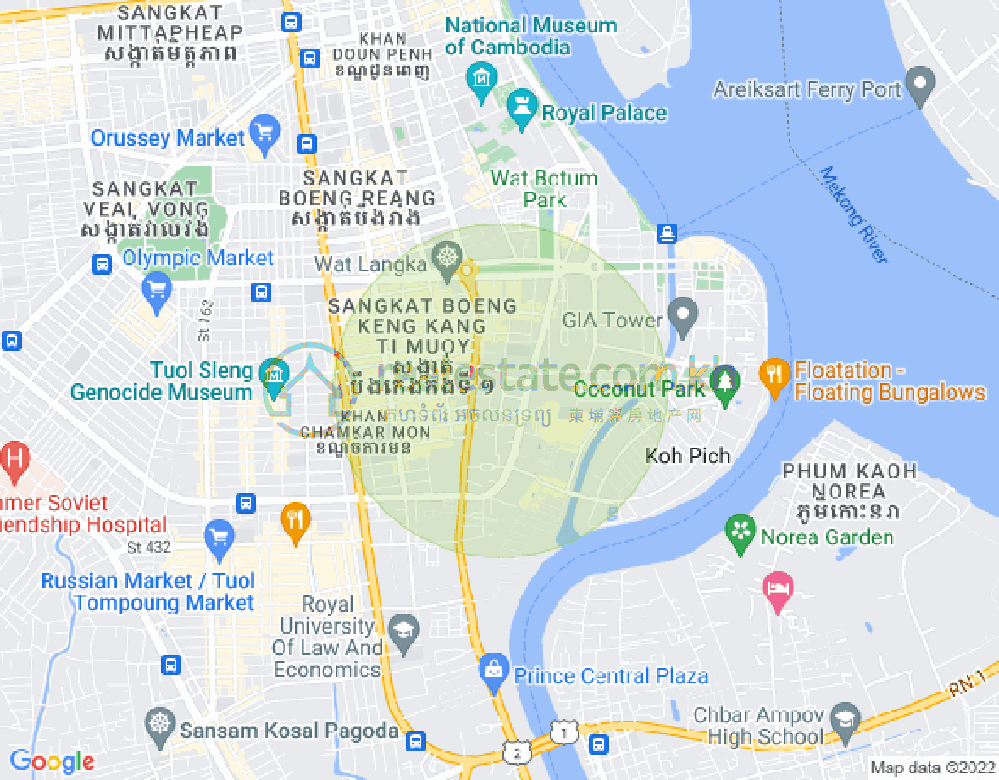 Toul Svay Prey 1镇, 波哥堪, 金边地图