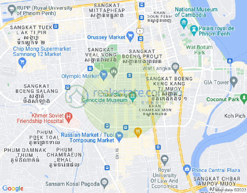 Mapa: BKK 1, Boeng Keng Kang, Phnom Penh