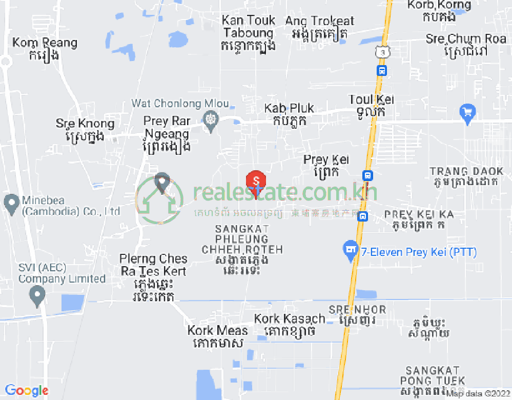 Phleung Chheh Roteh镇, Kamboul分区, 金边地图