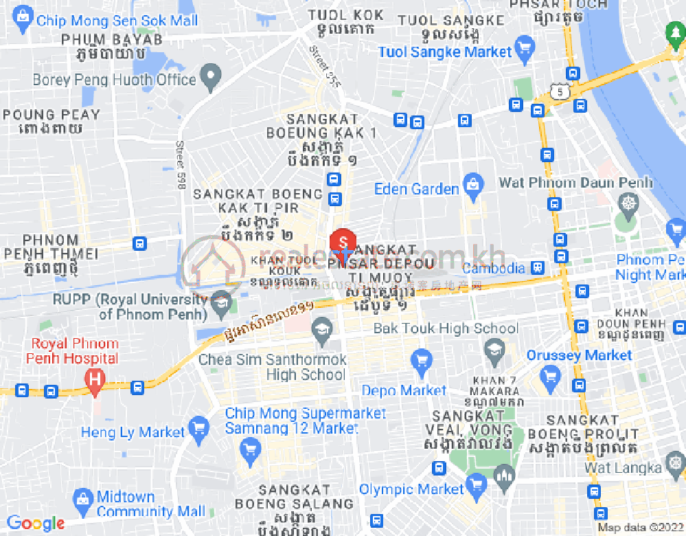 Mapa: Phsar Depou III, Toul Kork, Phnom Penh