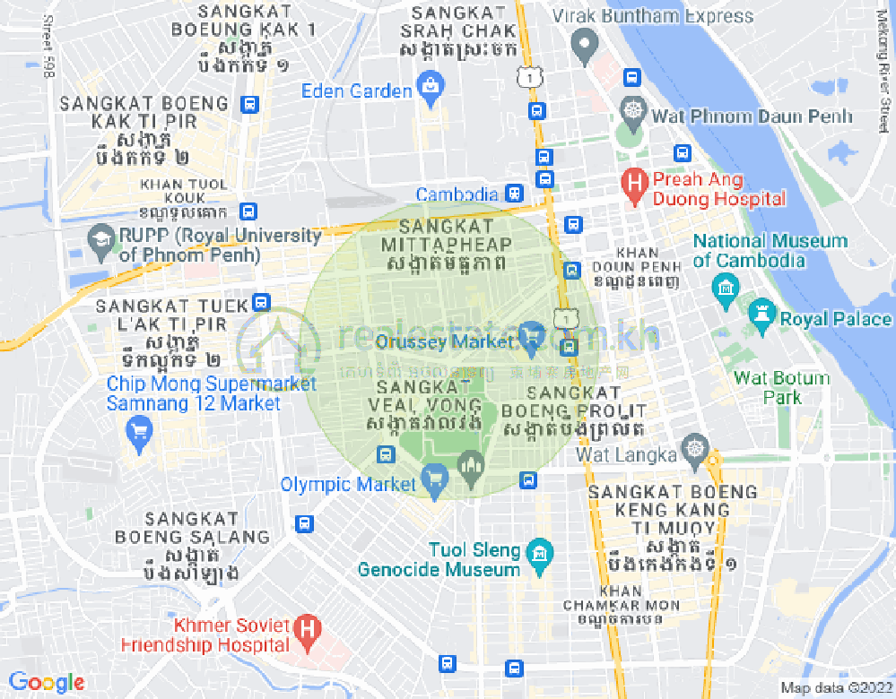 Veal Vong镇, 马卡拉区, 金边地图