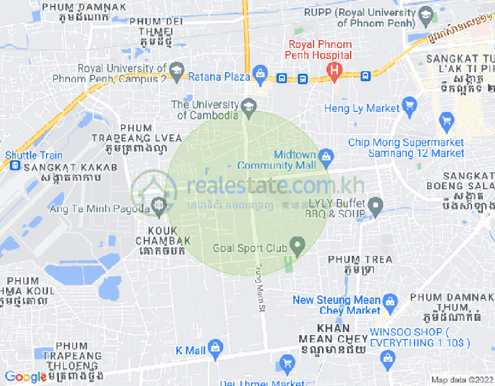 Tuek Thla屯, 森速区, 金边地图