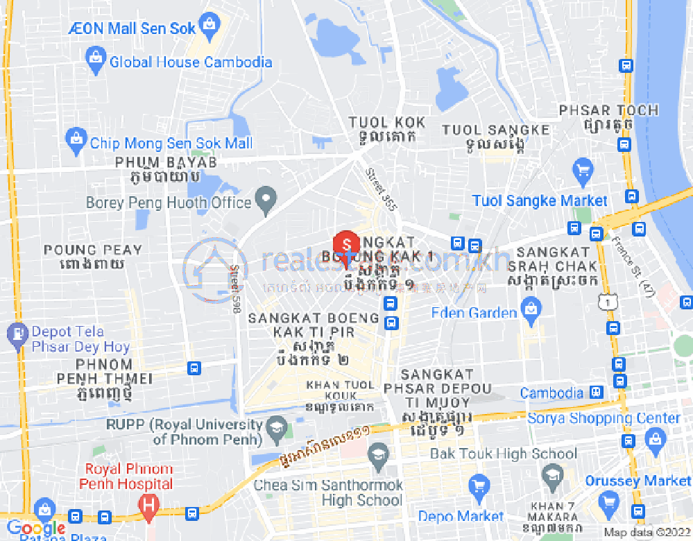 万谷湖1分区, 堆谷区, 金边地图