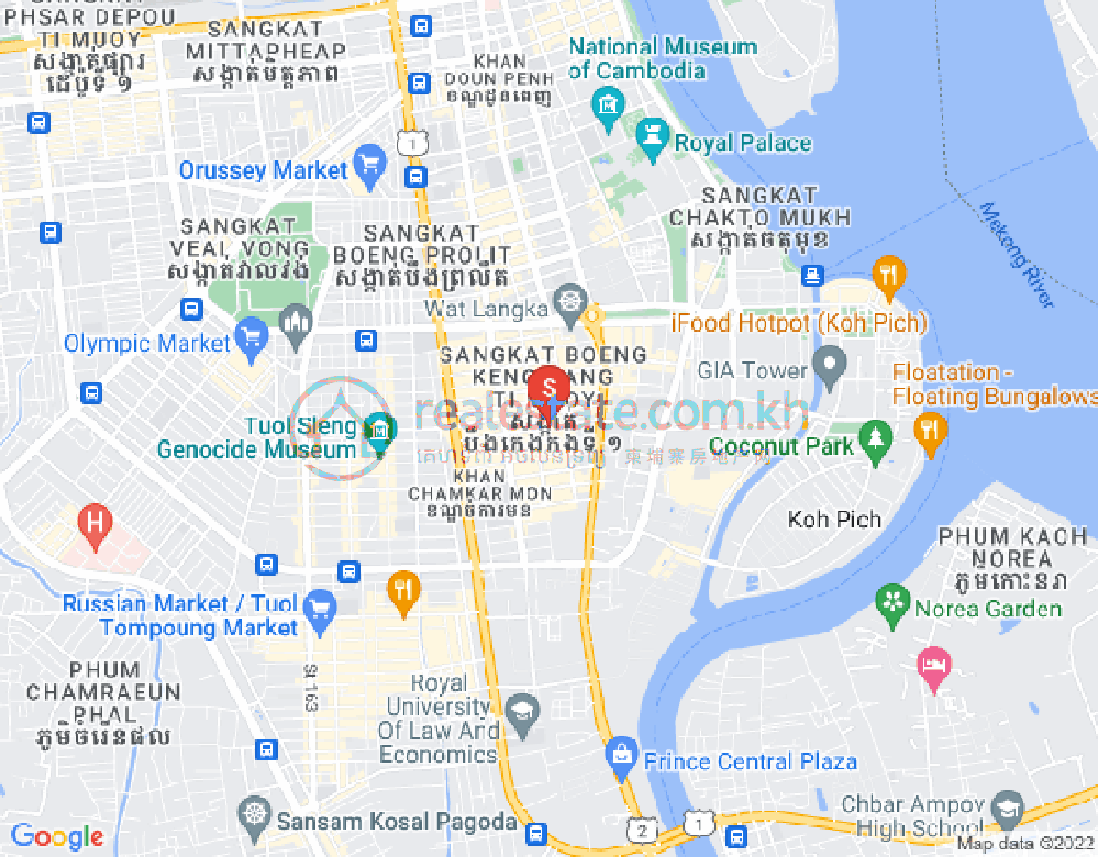 万景岗1分区（BKK1), 波哥堪, 金边地图