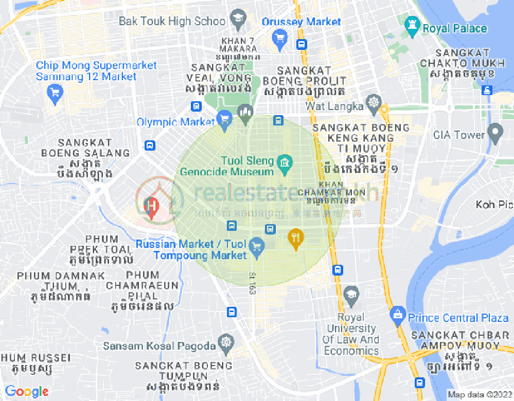 Mapa: BKK 3, Boeng Keng Kang, Phnom Penh