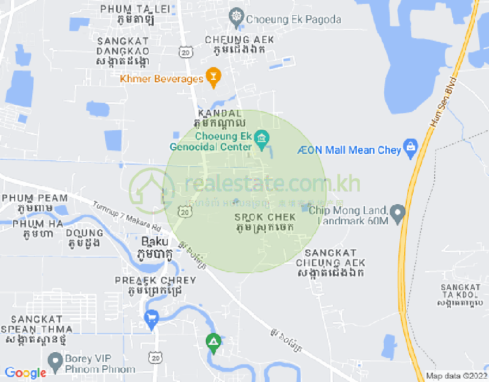 Cheung Aek分区, 丹考, 金边地图