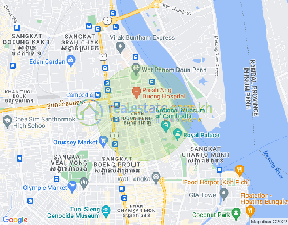 Map of Phsar Kandal I, Daun Penh, Phnom Penh