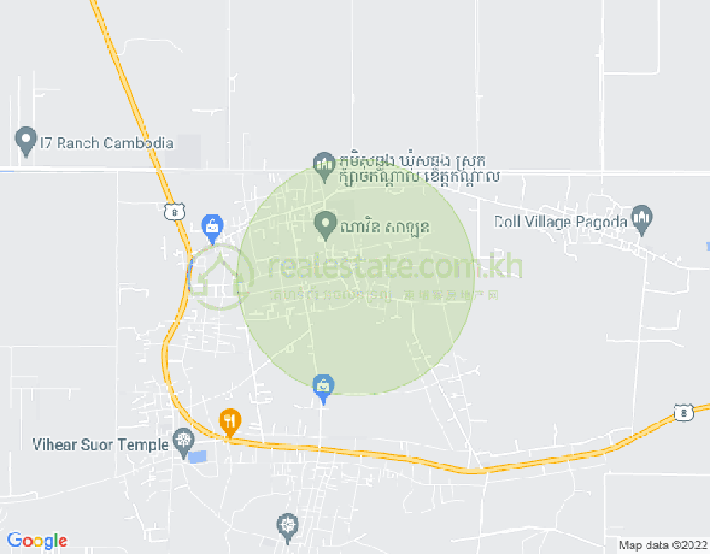 Map of road number 8 national, Sanlung, Khsach Kandal, Kandal
