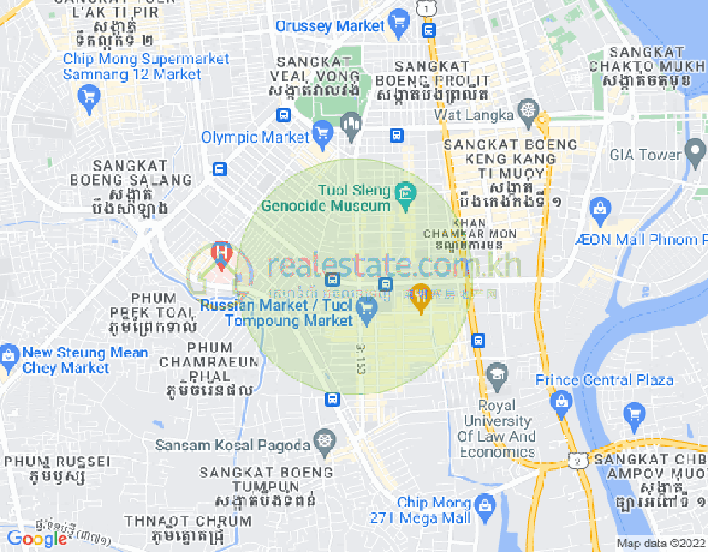 Mapa: Toul Tum Poung 2, Chamkarmon, Phnom Penh
