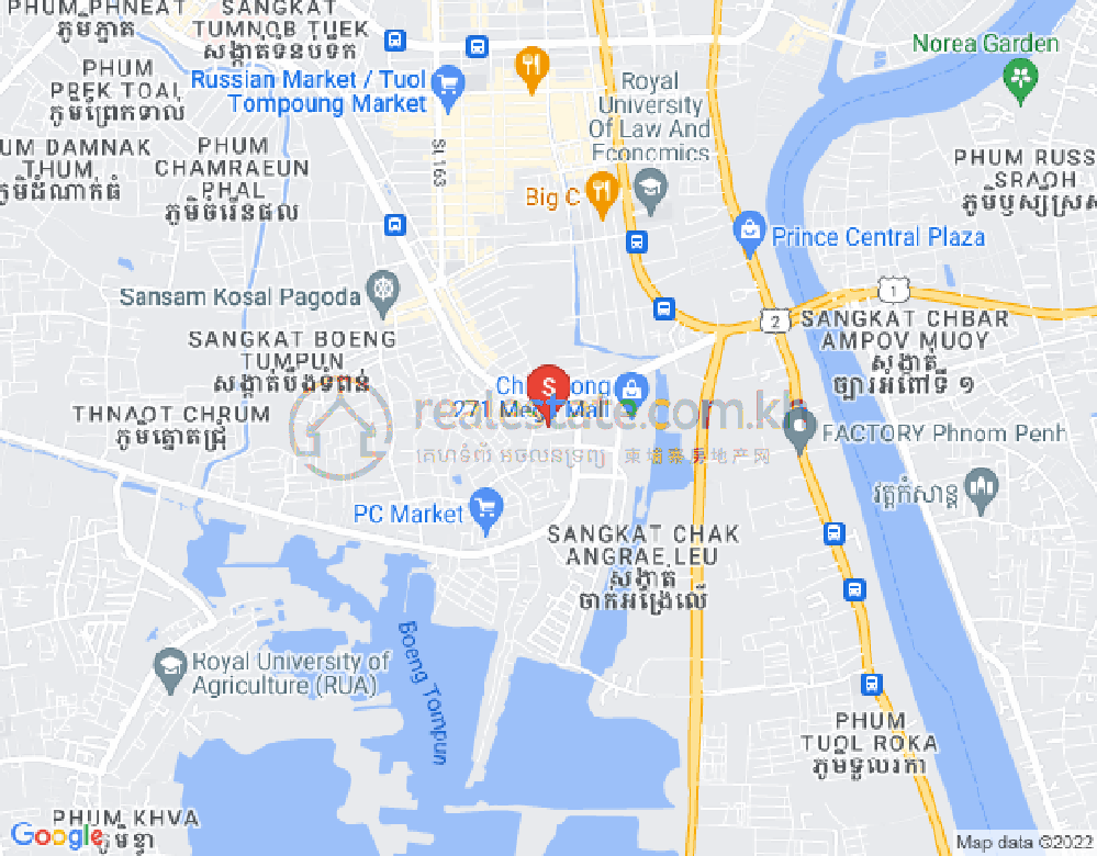 Boeung Tumpun分区, 棉芷区, 金边地图