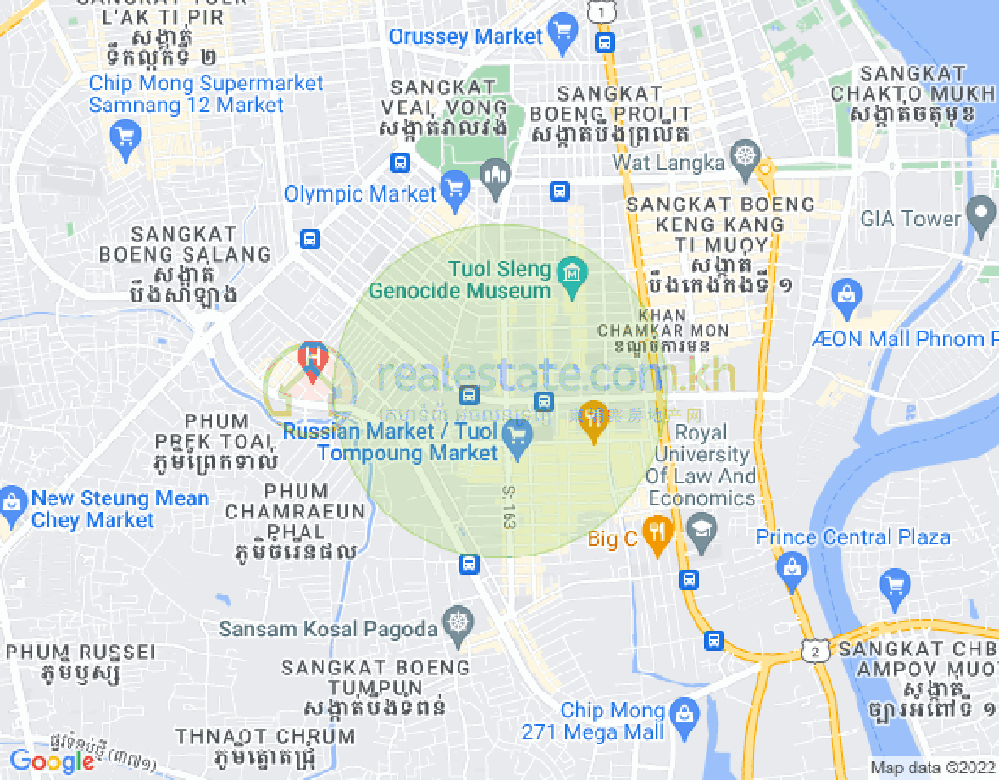 แผนที่ ตวลสวายเปรย 1, บึงเกงกอง, พนมเปญ