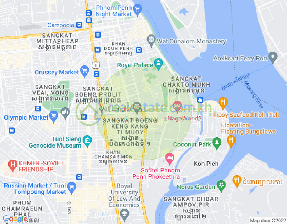 Map of BKK 3, Boeng Keng Kang, Phnom Penh