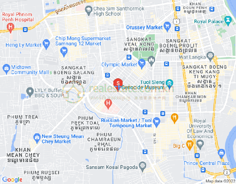 Toul Svay Prey 1镇, 波哥堪, 金边地图