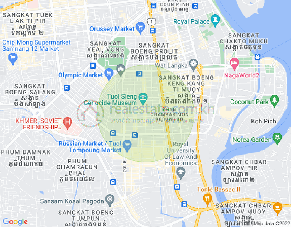 万景岗3分区（BKK3), 波哥堪, 金边地图