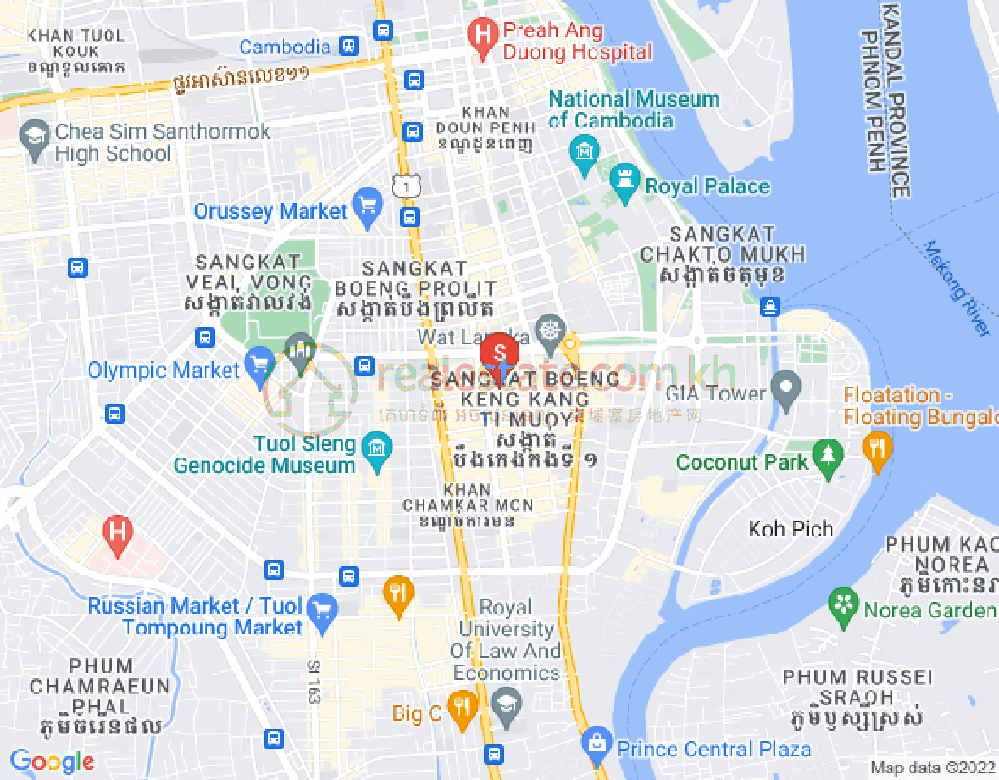 Map of BKK 1, Boeng Keng Kang, Phnom Penh
