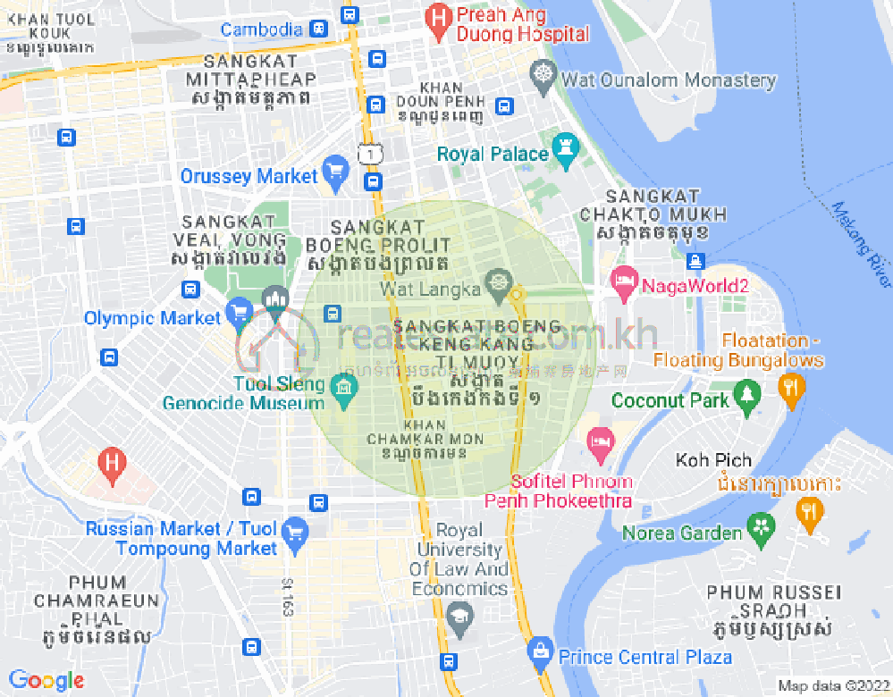 Map of BKK 1, Boeng Keng Kang, Phnom Penh