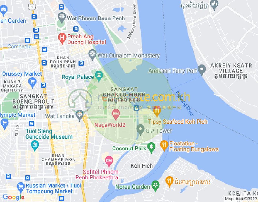 Mapa: Chakto Mukh, Daun Penh, Phnom Penh