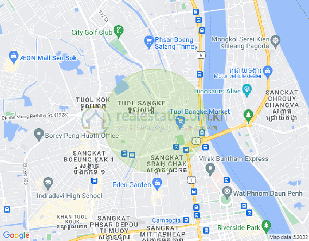 Mapa: Tuol Sangke, Russey Keo, Phnom Penh